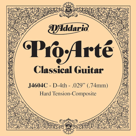 Daddario Pro-Arté Classical Single Μονή Χορδή Silver Plated Κλασικής Κιθάρας D Re Hard Tension