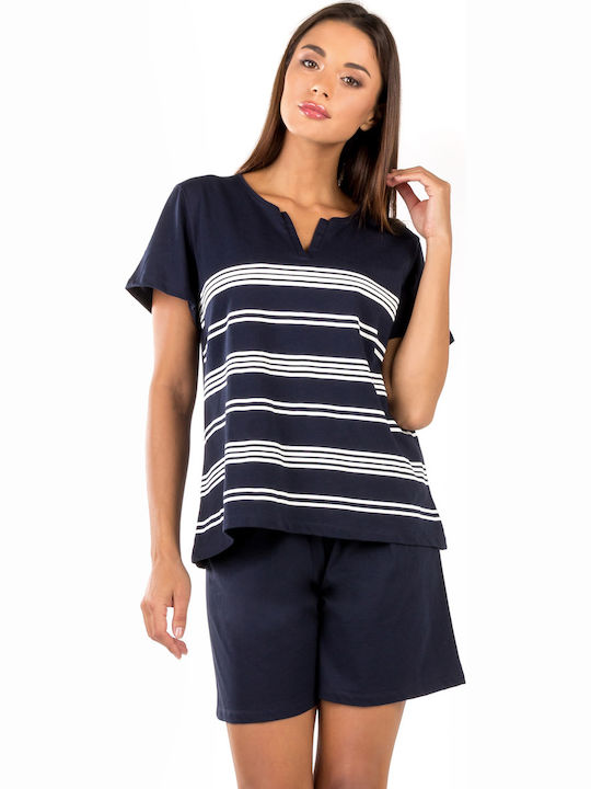 Minerva Set Summer Women's Pajamas Navy Blue