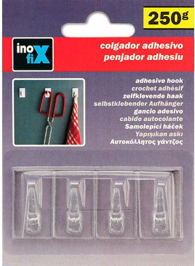 Inofix 2075 Haken Badezimmer 4 Plätze Aufkleber Transparentes Inofix 2075 Haken Badezimmer 4 Plätze Aufkleber Transparentes
