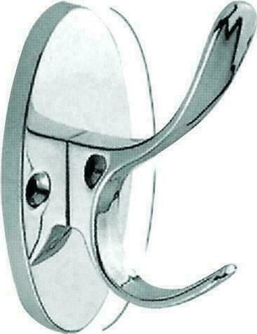 Gloria Oval Νο3 Άγκιστρο Μπάνιου Μονό με Βίδες ​9x4cm Ασημί