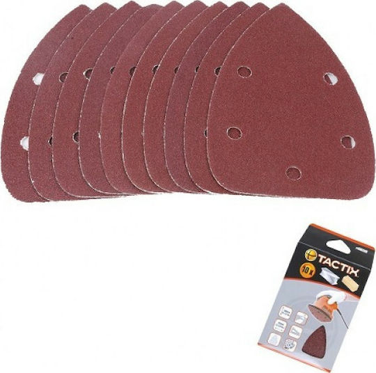 Tactix Triangular Sanding Sheets 140x140x95mm No240 Delta Sanding Sheet K240 with Holes 95x140mm Set 10pcs