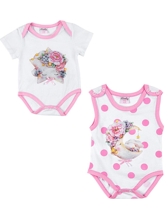 Funky Baby Underwear Bodysuit Set Short-Sleeved White