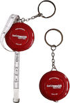 German key ring ruler "Picco" automatic with reset button centimeters/inches red 150cm x 0.8cm. Ø4.2cm code 933 Hoechstmass