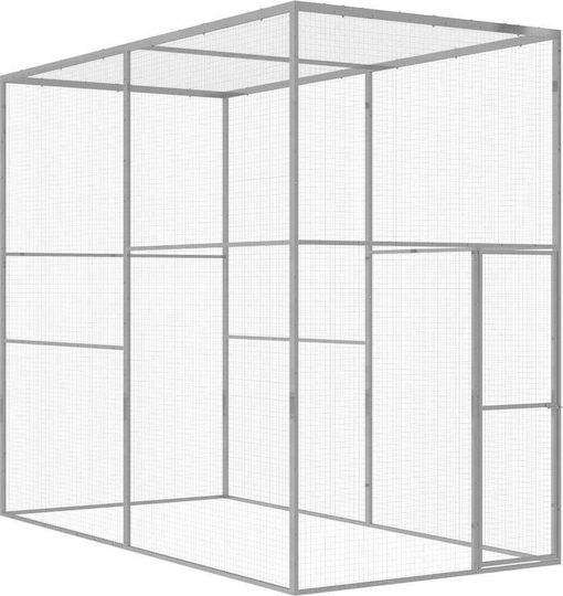 vidaXL 146360 Клетка за котки от Галванизирана Стомана 3x1,5x2,5m 300брx150брx250брсм.