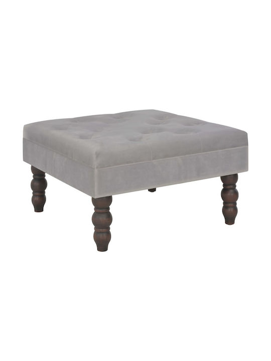 Stool Footstool Upholstered with Velvet Gray 60x60x36cm