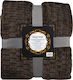 Chios Hellas 35057 Blanket Fleece Double 200x220cm. Dark Brown