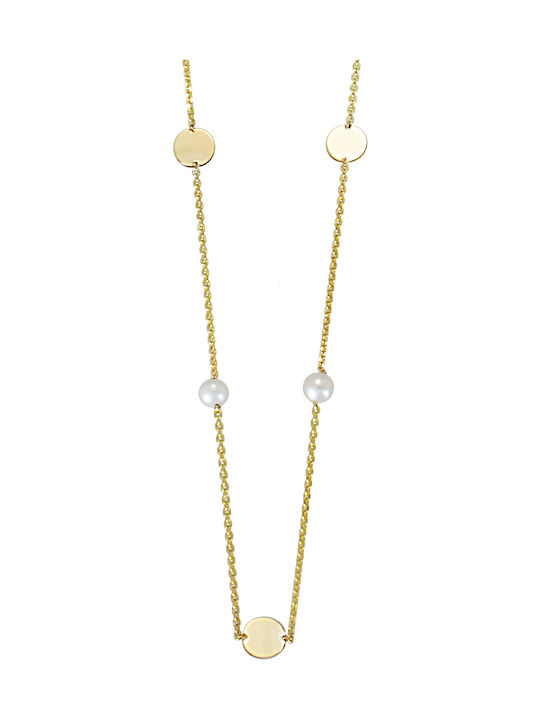 14K Gold Necklace with Pearls M1678PS