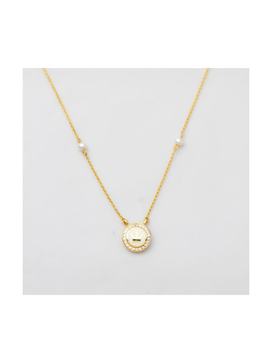 14K Gold Necklace with cubic zirconia KK265