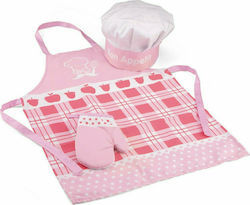 New Classic Toys Kids Apron with Chefs Hat Pink 28x24cm