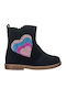 Ricco Mondo Kids Suede Anatomic Boots with Zipper Navy Blue