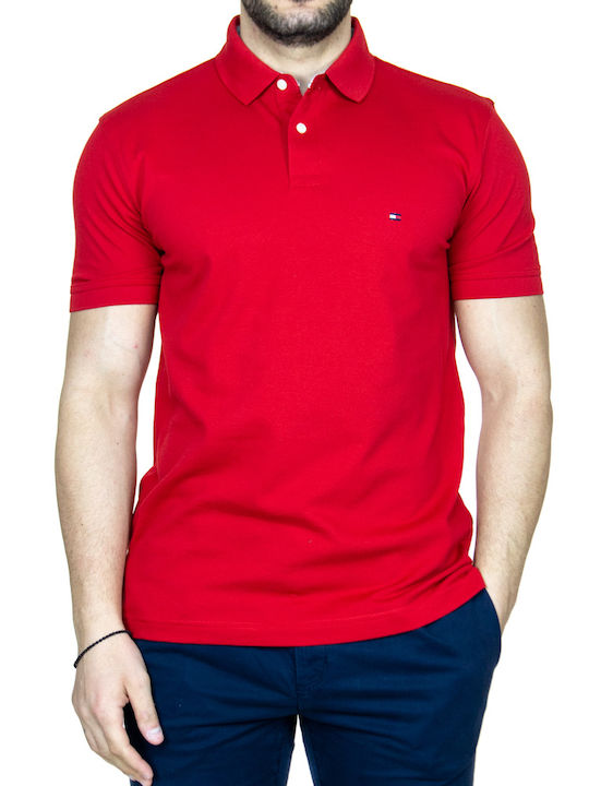 Tommy Hilfiger Ανδρικό T-shirt Polo Κόκκινο