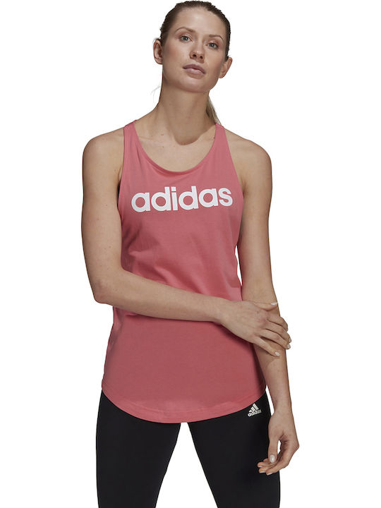 Adidas Loungewear Essentials Αμάνικη Γυναικεία Αθλητική Μπλούζα Ροζ
