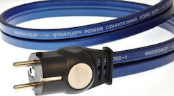 Wireworld Stratus 7 Schuko - IEC C13 Cable 2m Blue