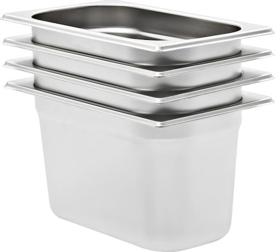 vidaXL Σκεύος Gastronorm Ανοξείδωτο GN1/4 με Βάθος 150mm (4τμχ)