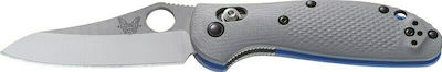 Benchmade Mini Griptilian Pocket Knife Gray with Blade made of Stainless Steel in Sheath