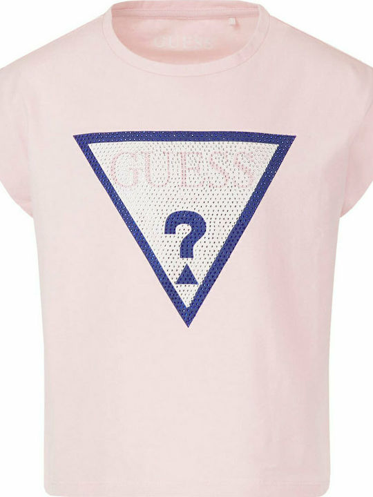 Guess Kinder-Crop-Top Kurzarm Rosa