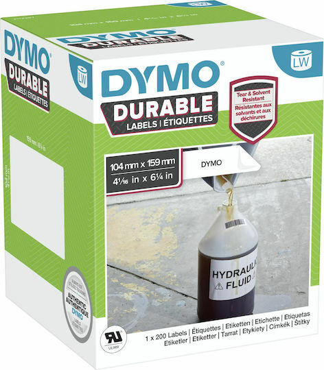 Dymo 200 Autocolante Autoadezive pe Rolă pentru Imprimantă de Etichete 159x104mm 1buc