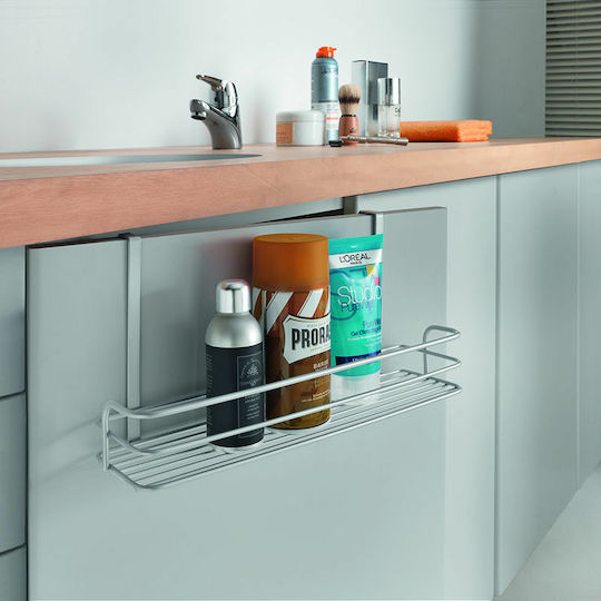 Metaltex Oasis Επιτοίχια Ραφιέρα Μπάνιου Μεταλλική 34x12x17cm Ασημί