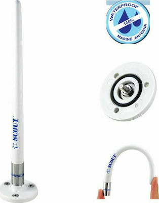 Eval Marine Antenna AM/FM Radio Κεραία Σκάφους AM-FM Εύκαμπτη 88-108MHz