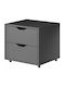 Office Drawer Mati Wooden with Wheels Anthracite 50x40x46cm