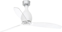 Faro Barcelona 32W 128cm Matt White/Transparent Mini Eterfan Smart