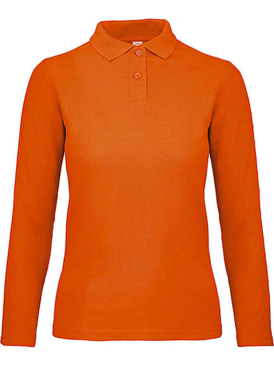 B&C ID.001 Women's Long Sleeve Promotional Blouse Orange PWI13-235