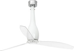 Faro Barcelona 32W 128cm Glossy White/Transparent Eterfan Smart