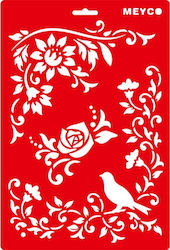 Meyco Stencil Designs Blossoms & Bird