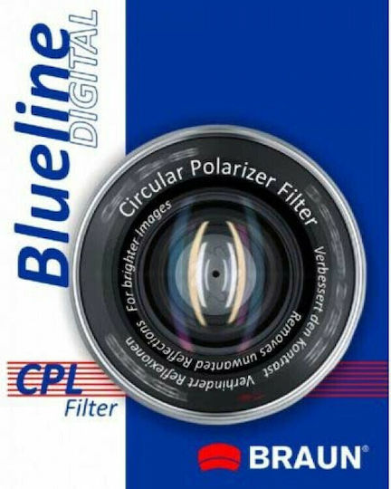 Braun Phototechnik BlueLine Digital Φίλτρo CPL Διαμέτρου 58mm για Φωτογραφικούς Φακούς