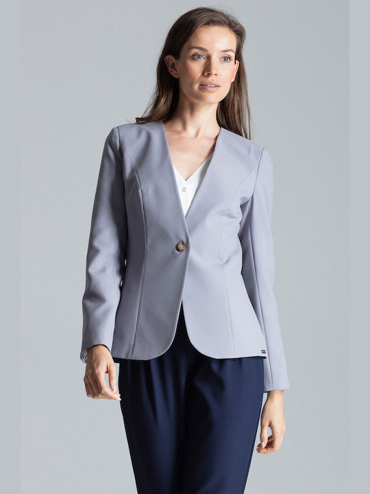 Figl M678 Damen Mittellang Blazer Gray 135772