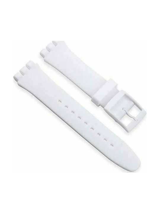 Λουράκι Σιλικόνης Εμπορίου για SWATCH 19mm White