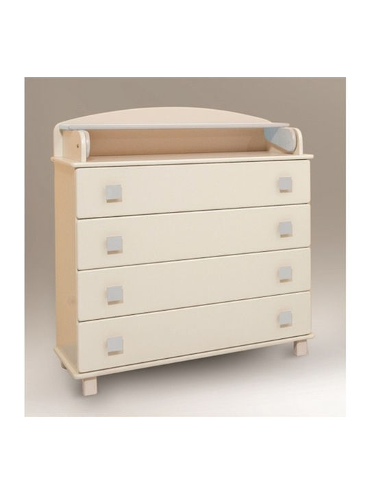 No.904 Baby Dresser with 4 Drawers Vanilla Ice 92x46x105cm