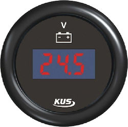 Kus Bootsvoltmeter Digitales Voltmeter 8-32V Edelstahl Schwarz