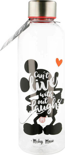 Stor Kids Water Bottle from Aluminium Mickey with Screw-on Cap Non Spill White 850ml