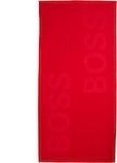 Hugo Boss Prosop de Plajă de Bumbac Roșie 160x80cm.