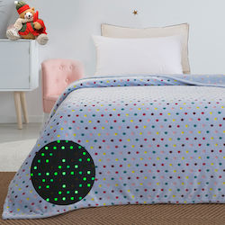 Palamaiki Κουβέρτα Fleece Bubble 160x220cm Φωσφορίζουσα Γαλάζια
