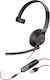 Plantronics Blackwire 3215 On Ear Multimedia Headphone with Microphone 3.5mm Jack / USB-A