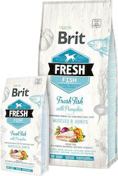 Brit Fresh Fish 12kg Hrană Uscată pentru Câini Adulți de Rase Mari cu Dovleac și Pește