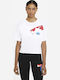 Γυναικείο Oversized Crop T-shirt Dri-Fit Λευκό