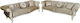 Chesterfield Royal Living Room Furniture Set 3-Seater & 2-Seater Εκρού