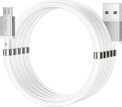 Hoco U91 Magnetic USB 2.0 to micro USB Cable Λευκό 1m (HC-U91M)