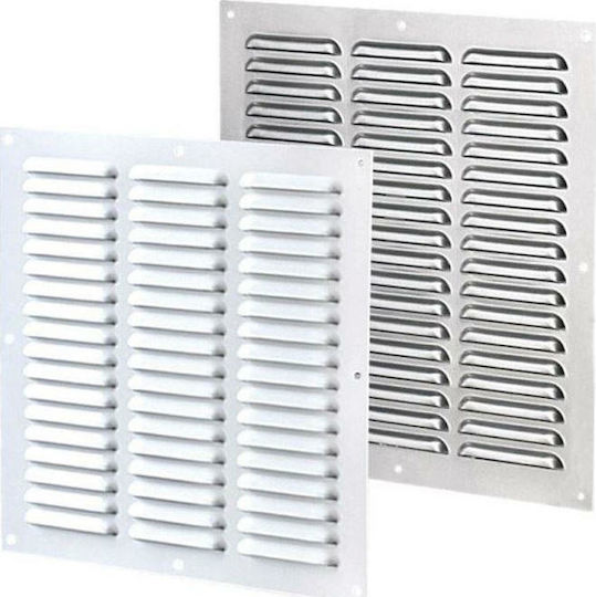 Vents Vent Louver 12.5x12.5cm Square with Screen Silver