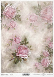 ITD Collection Reispapier "Rosa Rosen" Reispapier Decoupage Pink 40gr