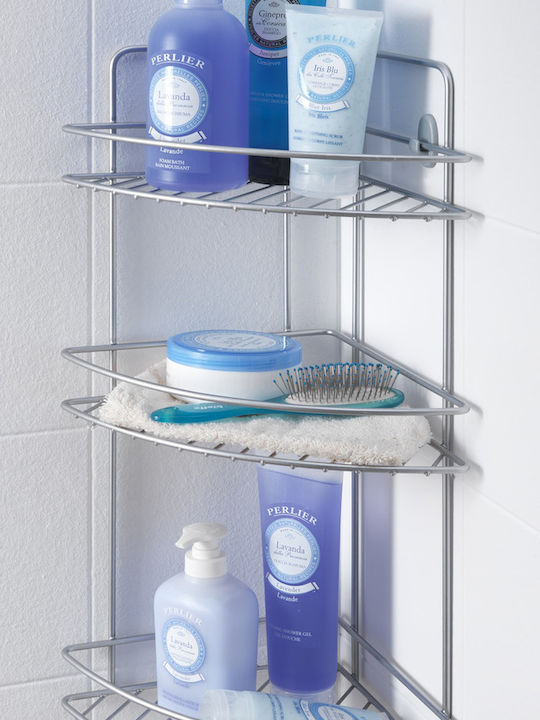 Metaltex Polytherm Reflex Ecke An der Wand montiert Badezimmerregal Metallisch mit 3 Regalen 23x23x56cm