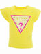 Kinder-Crop-Top Kurzarm Gelb