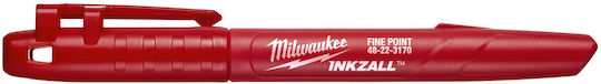 Milwaukee Inkzall Ανεξίτηλος Μαρκαδόρος Κόκκινος 1mm