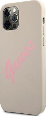 Guess Silicone Vintage Plastic Back Cover Gray (iPhone 12 Pro Max)