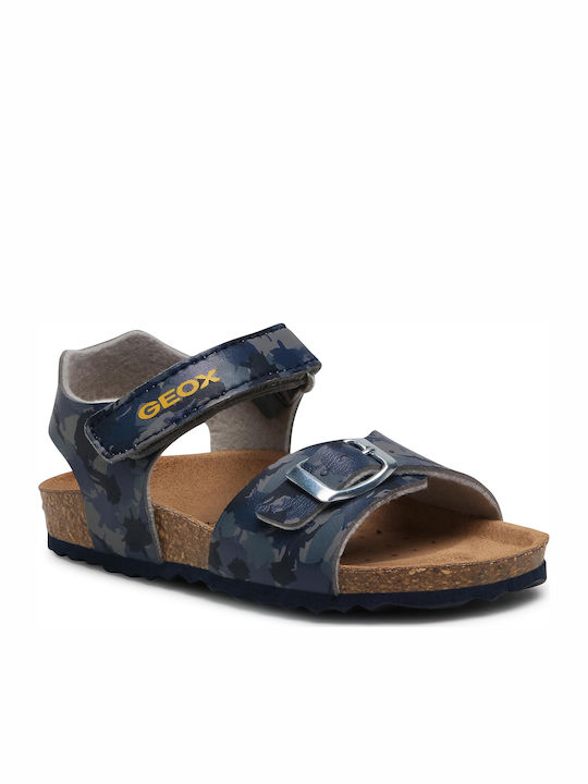 Geox Παιδικά Πέδιλα Ghita Ανατομικά Navy Μπλε