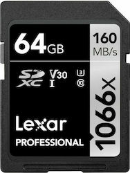 Lexar Professional SDXC 64GB Clasa 10 U3 V30 UHS-II