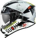 Suomy Speedstar Full Face Helmet with Pinlock and Sun Visor ECE 22.05 Propeller Matt Silver/black KR50205